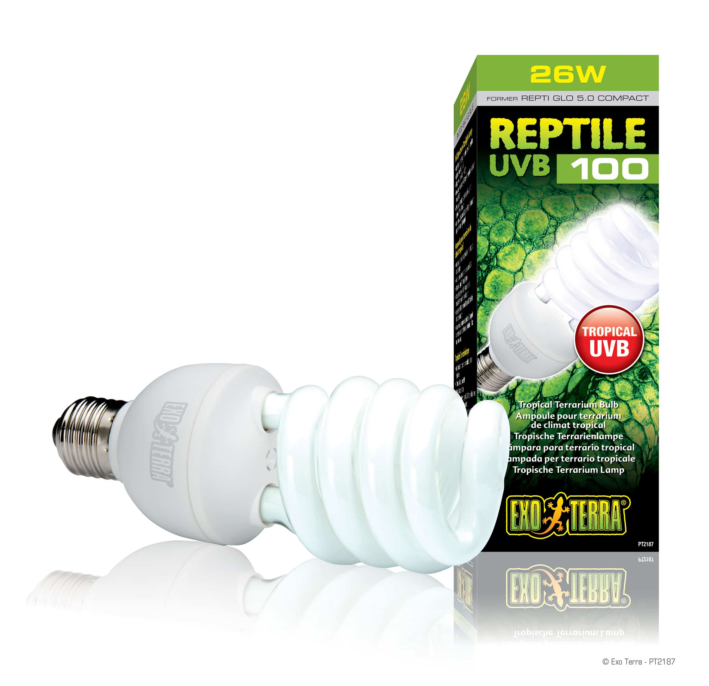 Exo-Terra ReptiGlo UVB100 - 25 watt / Tropische Terrariumlamp