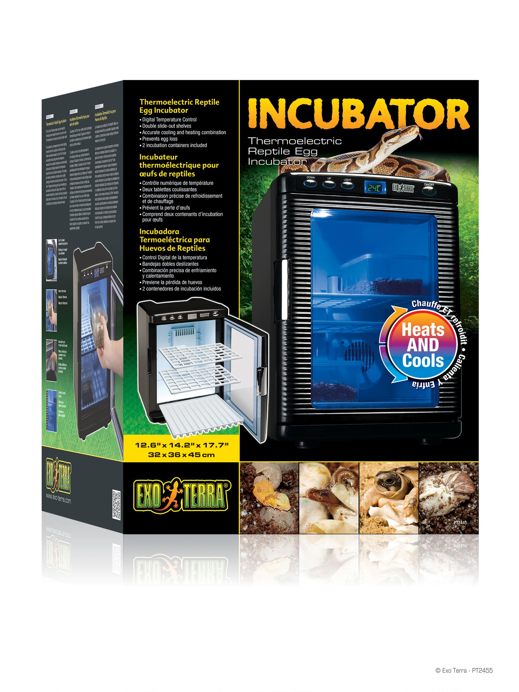 Exo-Terra incubator / broedmachine Verwarmt en koelt